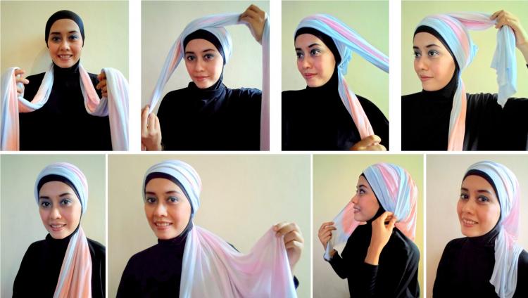 Tutorial Hijab Pashmina Kaos yang Modis dan Populer di Kalangan Hijaber Tanah Air